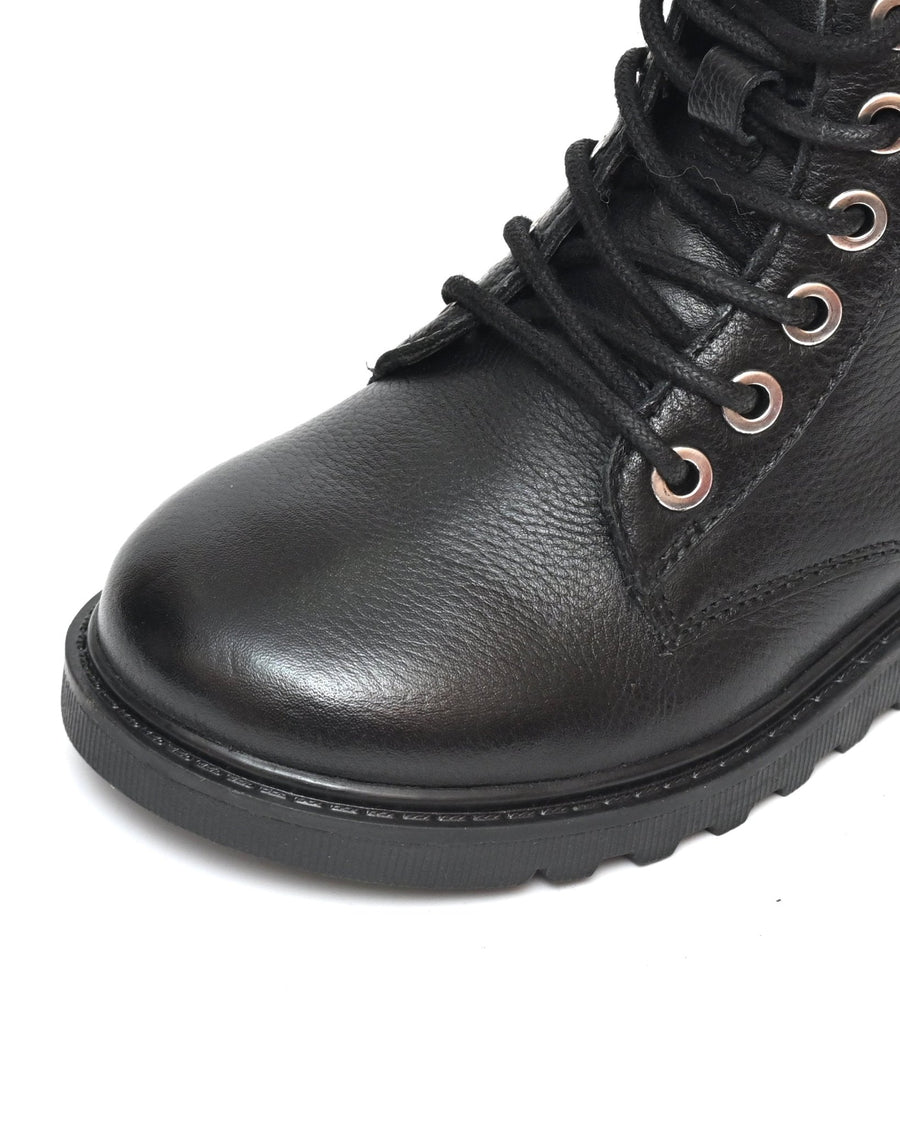 Girls black leather boots online