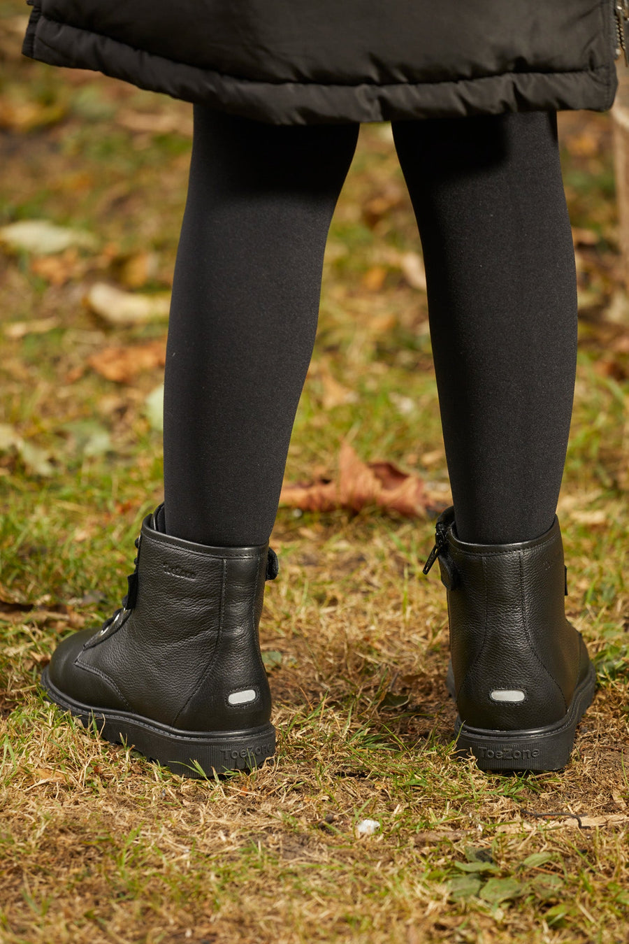 ANGEL - Girls' Black Leather Ankle Boots All Girls ToeZone Footwear