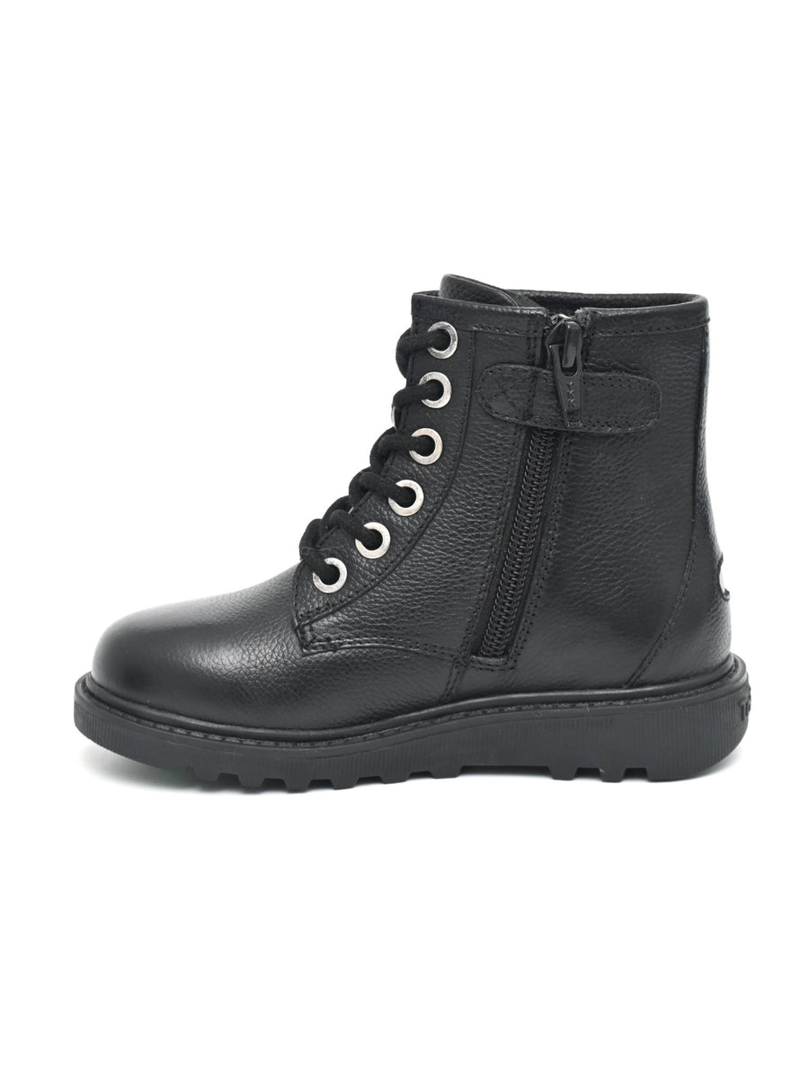 ANGEL - Girls' Black Leather Ankle Boots All Girls ToeZone Footwear