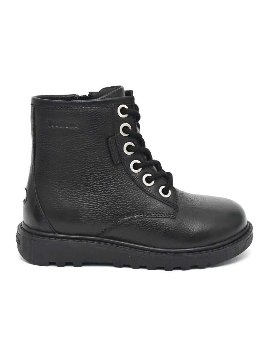 ANGEL - Girls' Black Leather Ankle Boots All Girls ToeZone Footwear