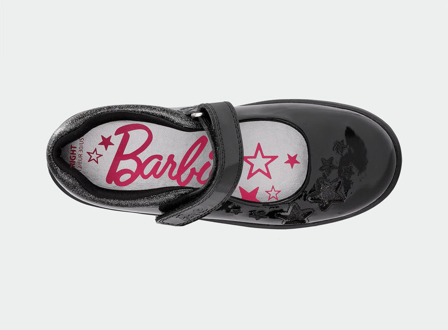 BARBIE - Girls Barbie Character Patent Rip - Tape School Shoes Girl School Shoe ToeZone Footwear