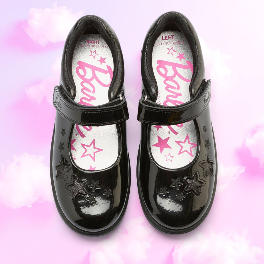 BARBIE - Girls Barbie Character Patent Rip - Tape School Shoes Girl School Shoe ToeZone Footwear