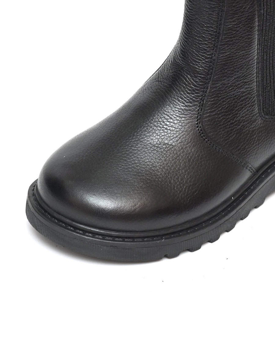 DAKOTA - Boys' Black Leather Ankle Boots Boots All Boys ToeZone Footwear