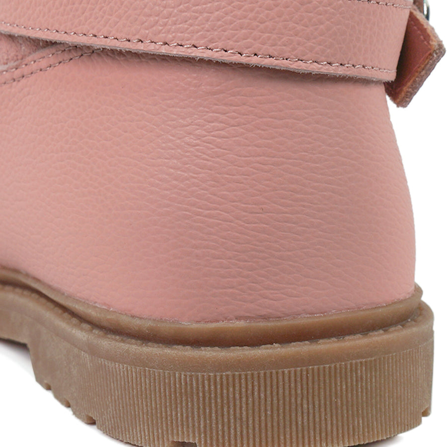 JO - Girls' Pink Leather & Suede Fur Boots Boots All Girls ToeZone Footwear