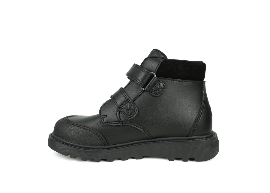 LEVI - Boys' Black Coated Leather Ankle Boots Boots All Boys ToeZone Footwear