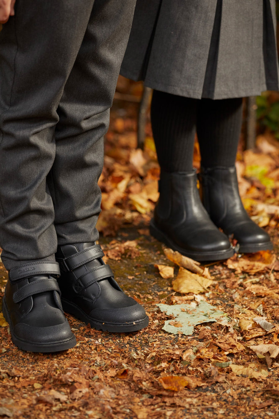 LEVI Boys Black Coated Leather Ankle Boots