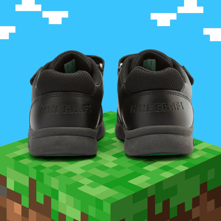 MINECRAFT - Boys Minecraft Character Memory Foam Double Rip - Tape School Shoes Boys School Shoes ToeZone Footwear