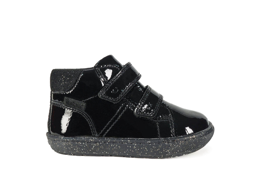 RILEY - Girls' Black Crinkle Rip Tape Boot All Girls ToeZone Footwear