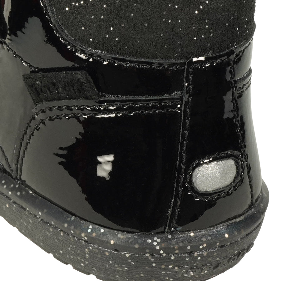 RILEY - Girls' Black Crinkle Rip Tape Boot All Girls ToeZone Footwear