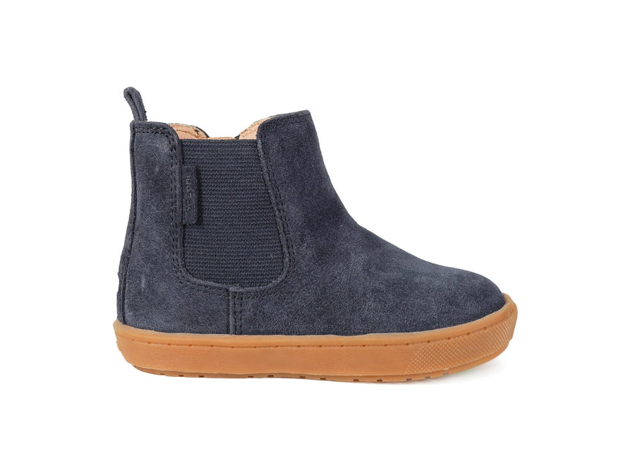 SAM - Navy Suede Gusset Boot All Boys ToeZone Footwear