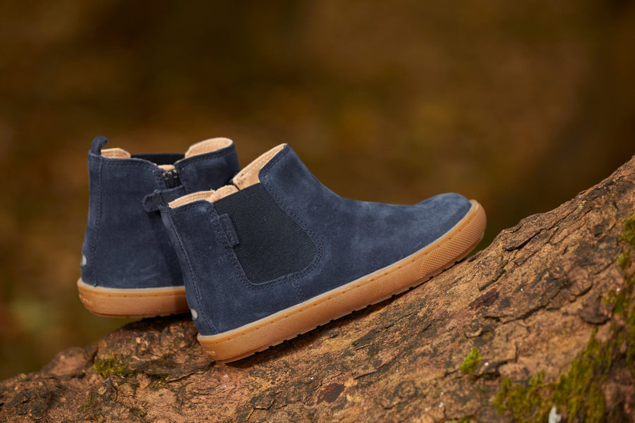 SAM - Navy Suede Gusset Boots (Available in Half Sizes) Boots All Boys ToeZone Footwear