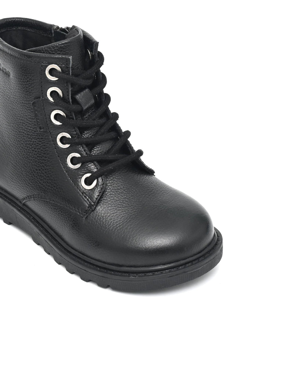 Childrens black leather boots hotsell