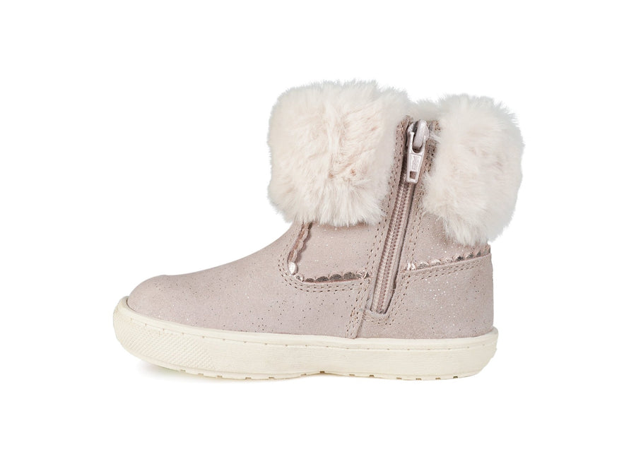 VIENNA - Girls' Pink Shimmer Fur Boot All Girls ToeZone Footwear